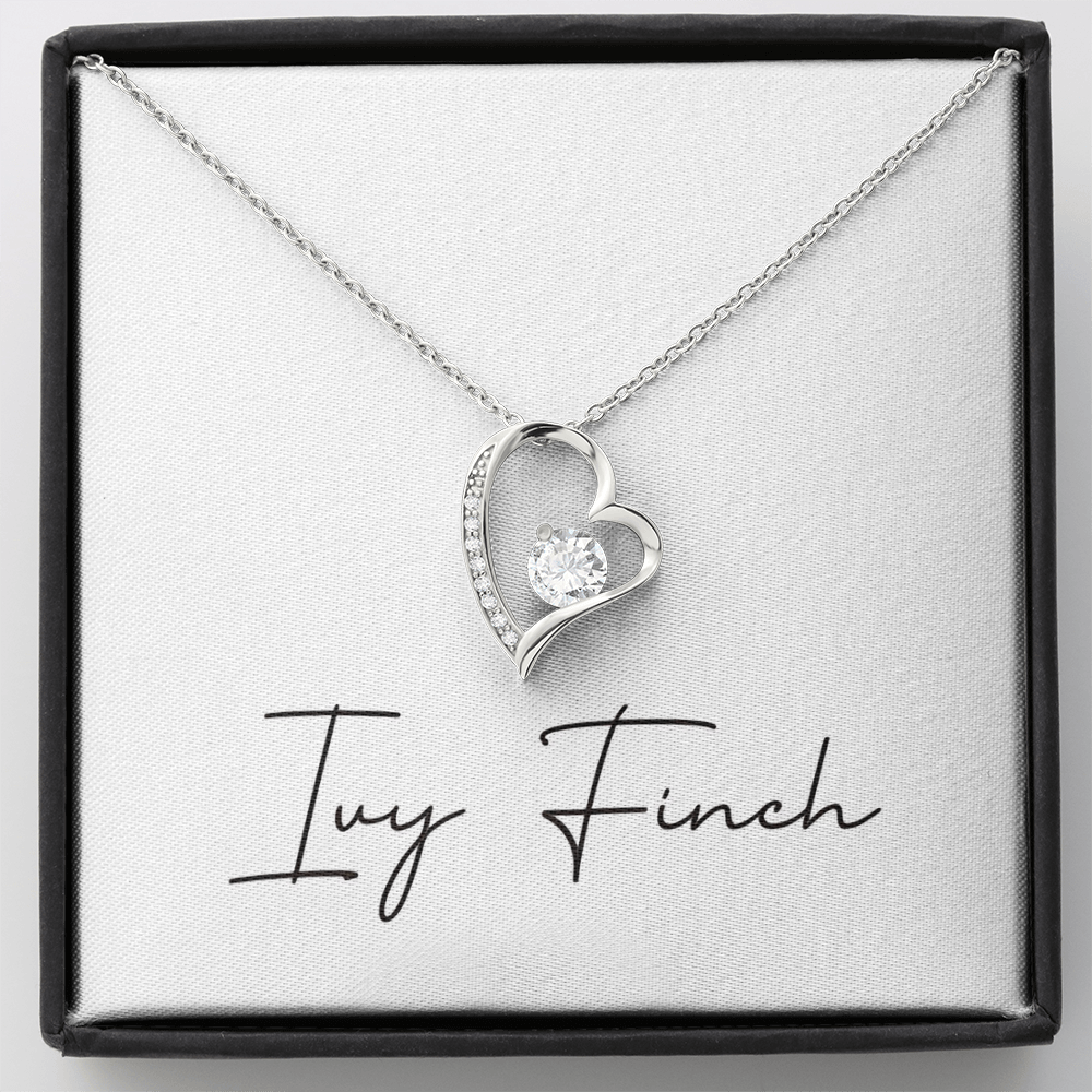 Forever Love Heart Necklace | CZ Crystal Mom Gift | Timeless Jewelry